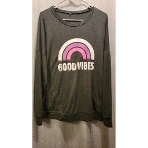 Basic Grey‎ Long Sleeve Top Sweatshirt Size S